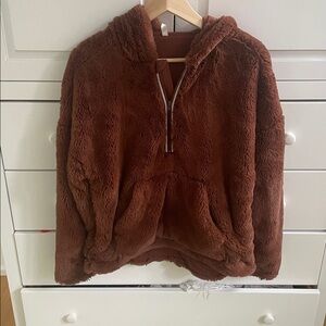 FP Movement Faux Fur Hoodie with cinch at bottom - so soft